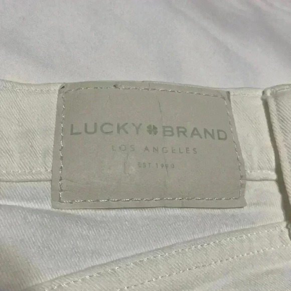 Lucky Brand White Ava Mid Rise Skinny Woman’s Distressed Ankle Jeans Size 10/30. - Picture 8 of 15